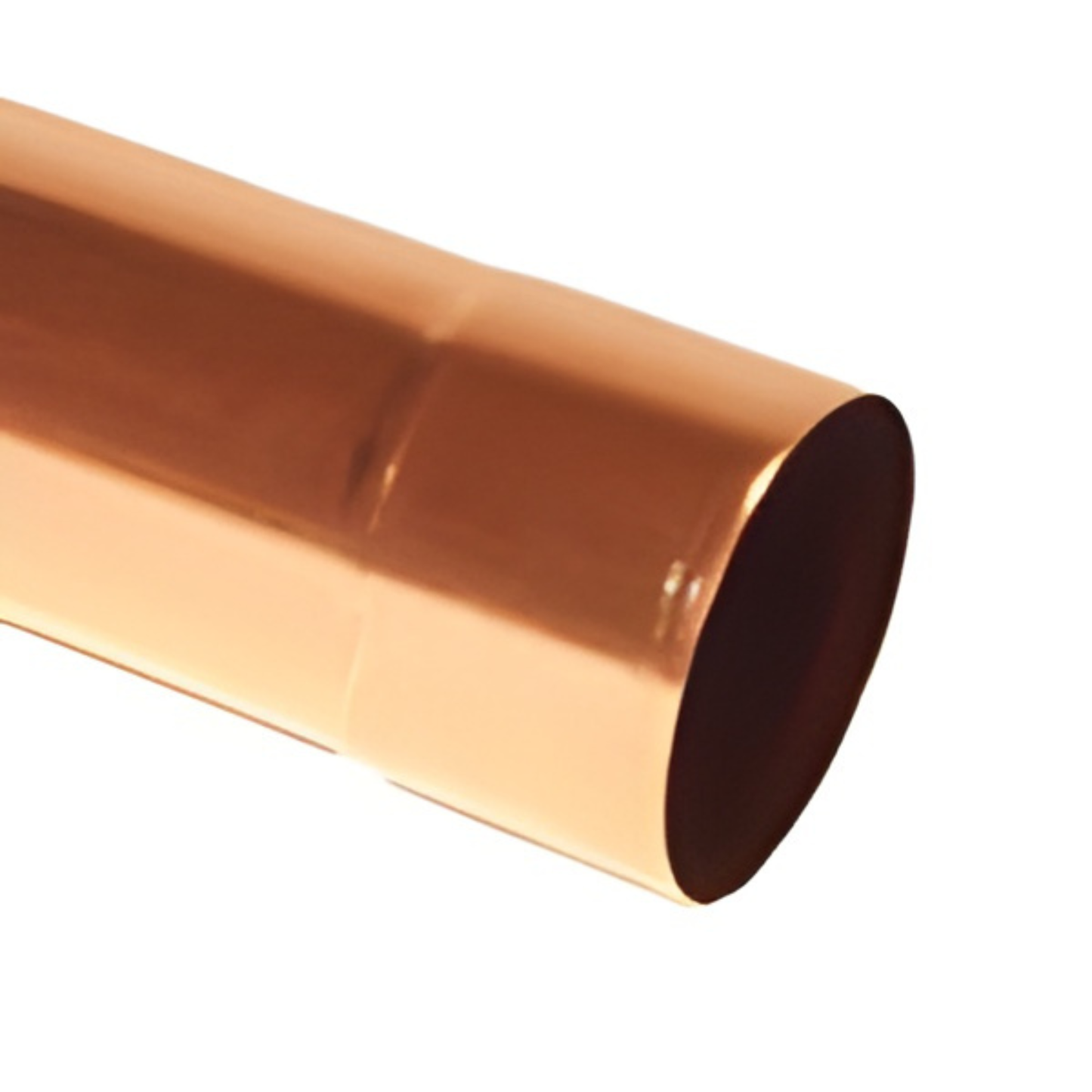 Round Downspouts for Copper Half-Round Gutters - 6" x 10' - 18oz.