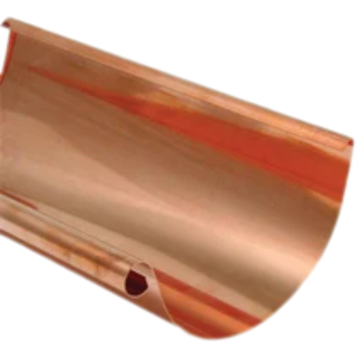 Half Round Gutters for Copper by Zambelli – 4" x 10'0" x 18 oz.