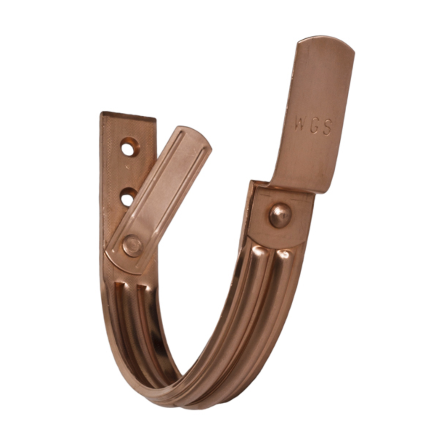 Heavy Duty Double Reinforced Fascia Mount Gutter Hangers for Copper Half-Round Gutters - 6"