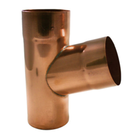 Downspout Y-Connectors for Copper Half-Round Gutters - 4" x 3"