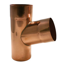 3"x3" Y-Connector for Round Copper Downspouts