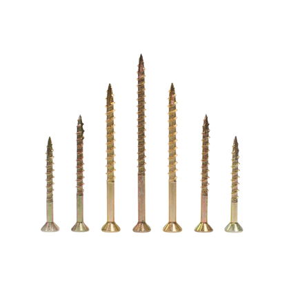 Daggerz #8 x 2" Wood Screw - Star Flat Head, Yellow Zinc Plated (3,500 Pack)