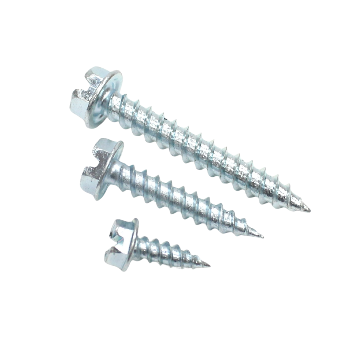 Daggerz #8 x 2" Self-Piercing Screw - Slotted Hex Washer Head, Zinc Plated (3,000 Pack)