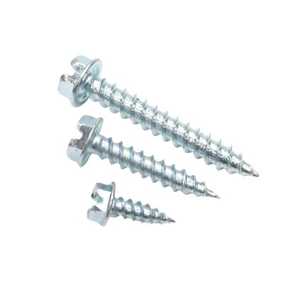 Daggerz #8 x 2" Self-Piercing Screw - Slotted Hex Washer Head, Zinc Plated (3,000 Pack)