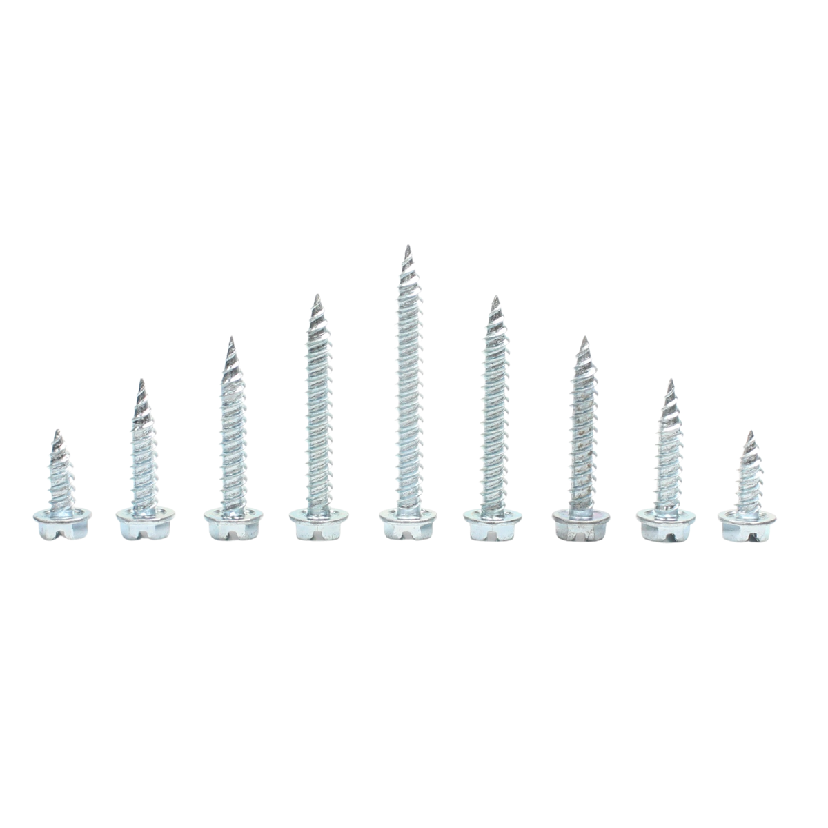 Daggerz #8 x 2" Self-Piercing Screw - Slotted Hex Washer Head, Zinc Plated (3,000 Pack)