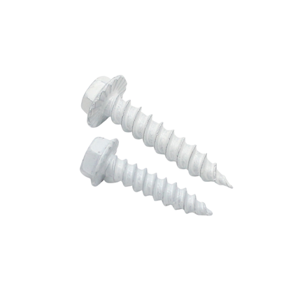 Daggerz #10 x 1" Self-Piercing Screw - Hex Washer Head, White Dagger-Guard™ (6,000 Pack)