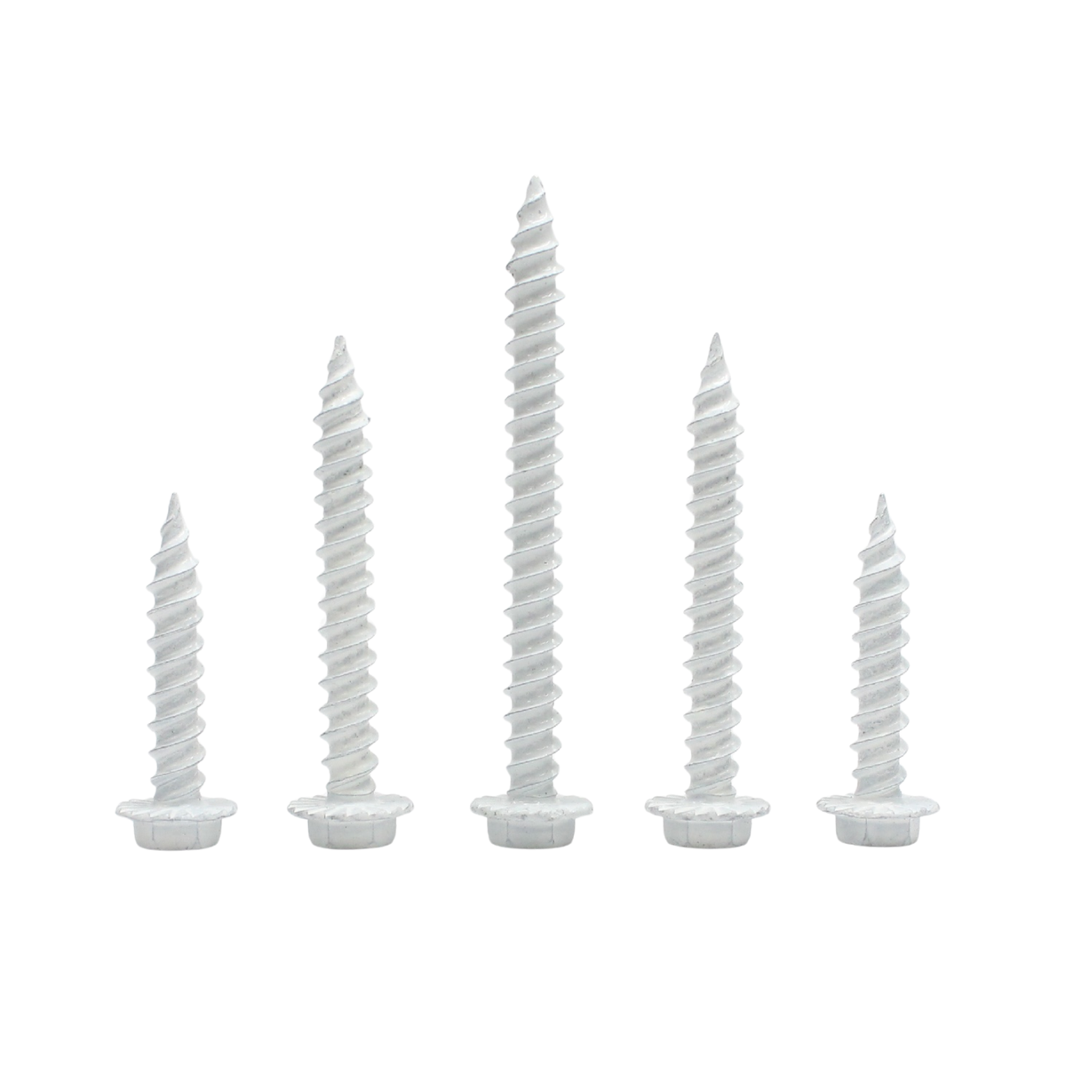 Daggerz #10 x 1" Self-Piercing Screw - Hex Washer Head, White Dagger-Guard™ (6,000 Pack)