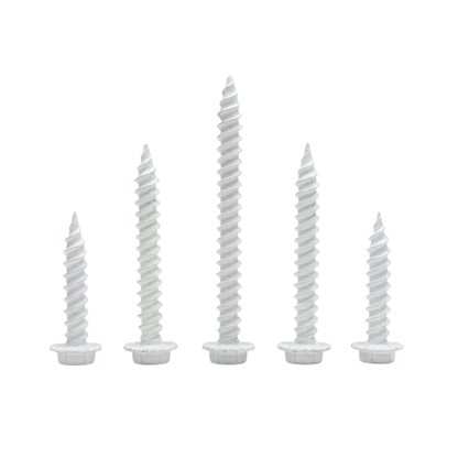Daggerz #10 x 1" Self-Piercing Screw - Hex Washer Head, White Dagger-Guard™ (6,000 Pack)