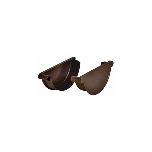 Gutter Endcaps for Painted Half-Round Gutters - 7.6" - Dark Bronze