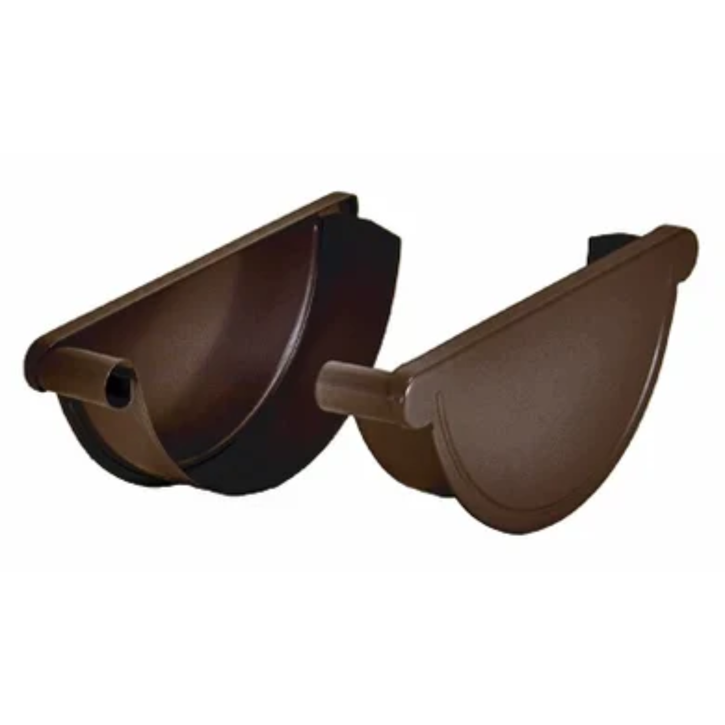 Gutter Endcaps for Painted Half-Round Gutters - 7.6" - Dark Bronze