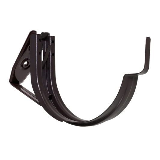 Adjustable Fascia Mount Gutter Hangers for Painted Half-Round Gutters - 6" - Dark Bronze