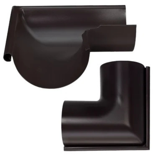 Outside Corner Miters for Painted Half-Round Gutters - 6" - Dark Bronze