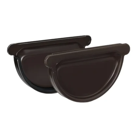 Universal Gutter Endcaps for Painted Half-Round Gutters - 6" - Dark Bronze