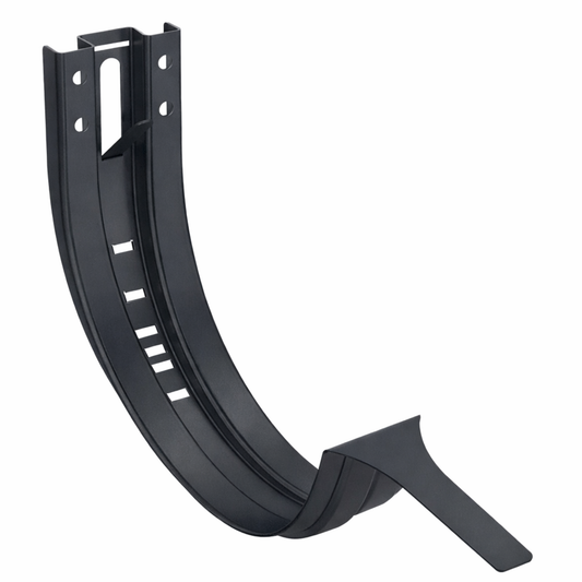 Adjustable Fascia Mount Gutter Hangers for Painted Half-Round Gutters - 6" - Dark Charcoal