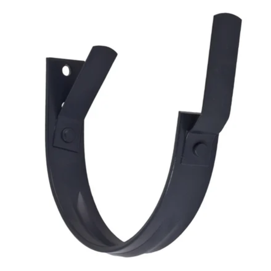 Heavy Duty Fascia Mount Gutter Hangers for Painted Half-Round Gutters - 5" - Dark Charcoal