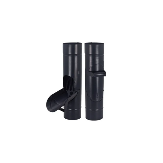 Inline Downspout Cleanouts for Painted Half-Round Gutters - 3" - Dark Charcoal