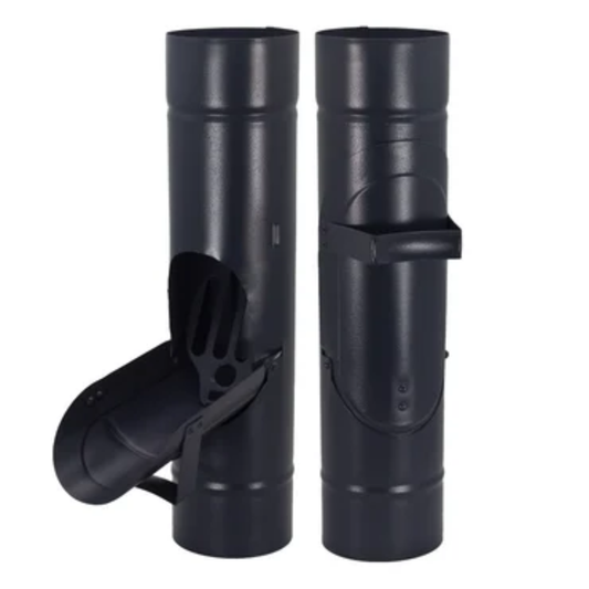 Inline Downspout Cleanouts for Painted Half-Round Gutters - 4" - Dark Charcoal