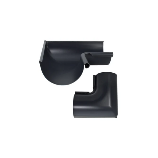 Inside Corner Miters for Painted Half-Round Gutters - 5" - Dark Charcoal