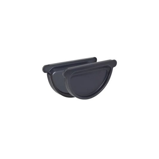 Universal Gutter Endcaps for Painted Half-Round Gutters - 6" - Dark Charcoal