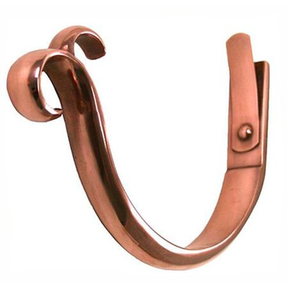 Double Curl Fascia Mount Gutter Hangers for Copper Half-Round Gutters - 7.6"