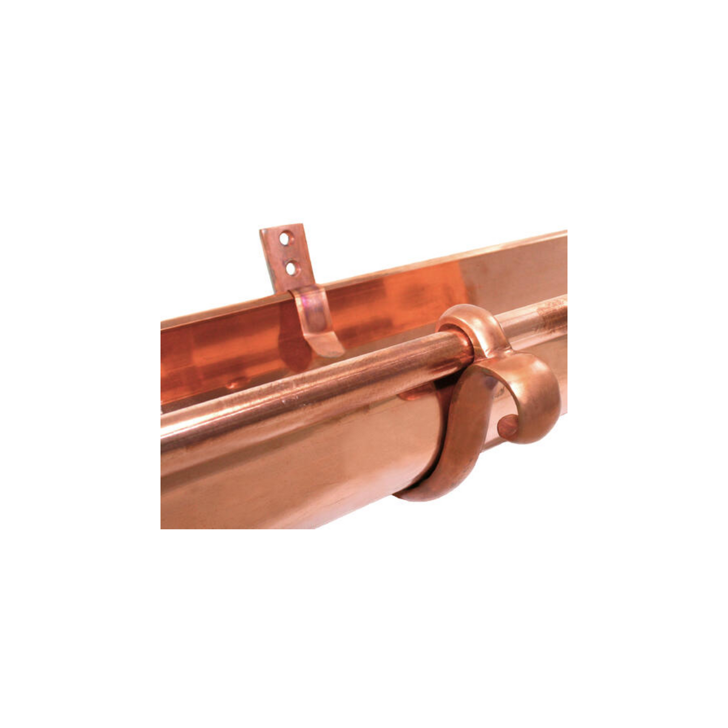 Double Curl Fascia Mount Gutter Hangers for Copper Half-Round Gutters - 7.6"