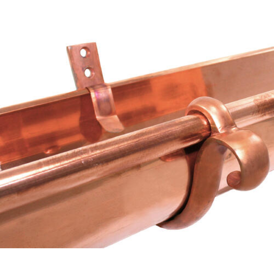 Double Curl Fascia Mount Gutter Hangers for Copper Half-Round Gutters - 6"