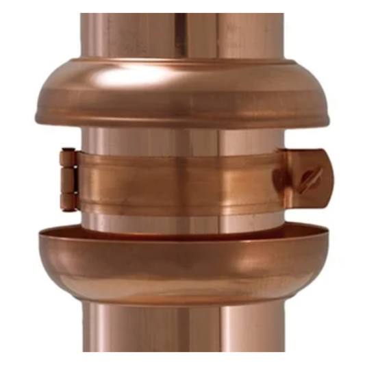 Downspout Bracket Covers for Copper Half-Round Gutters - 3"