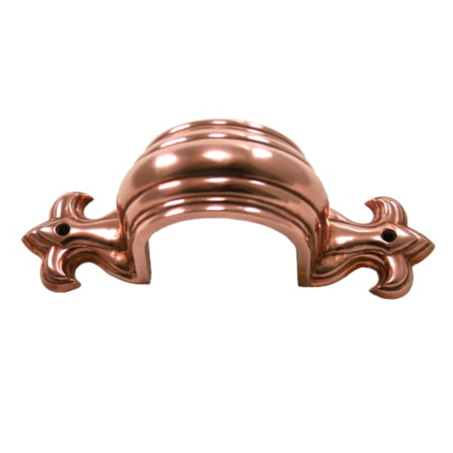 Fleur-de-Lis Downspout Brackets for Copper Half-Round Gutters - 3"