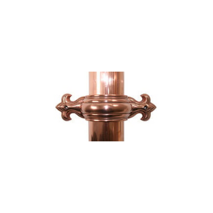 Fleur-de-Lis Downspout Brackets for Copper Half-Round Gutters - 4"