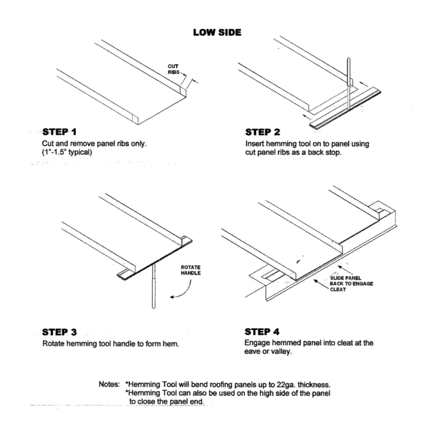 Hemming Tool for Metal Roof Panels