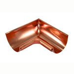 7.6" Inside Miter for Half-Round Copper Gutters