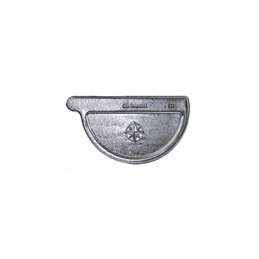 Right Hand Gutter Endcaps for Lead-Coated Copper Half-Round Gutters - 5"