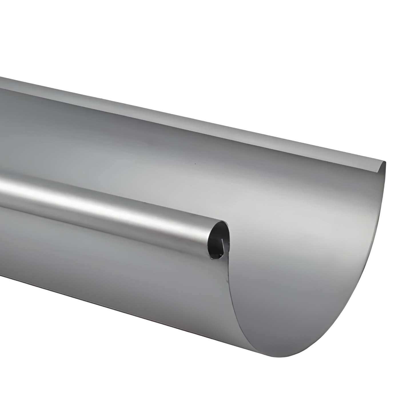 Half-Round Gutters for Painted Steel by Zambelli - 5" x 18'0" - Natural Gray Metallic