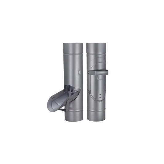 Inline Downspout Cleanouts for Painted Half-Round Gutters - 4" - Natural Gray Metallic