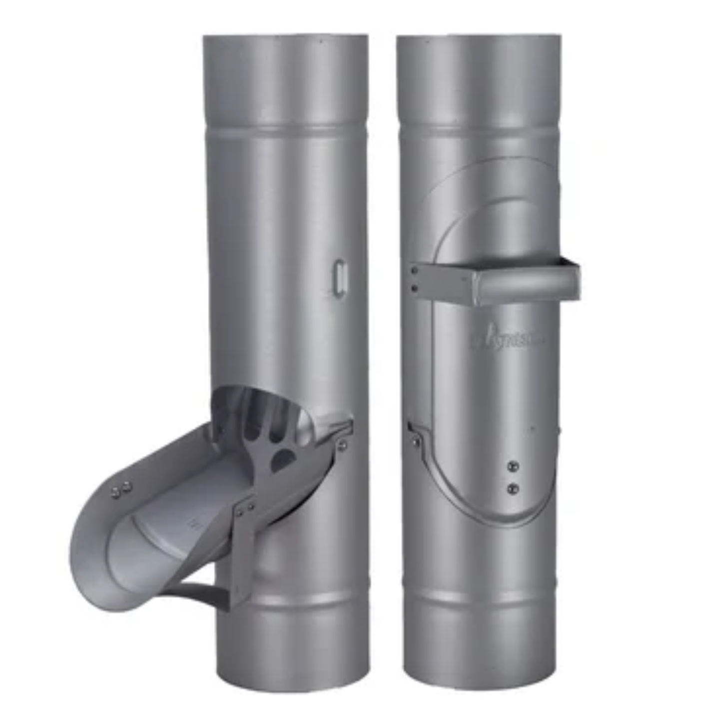 Inline Downspout Cleanouts for Painted Half-Round Gutters - 4" - Natural Gray Metallic
