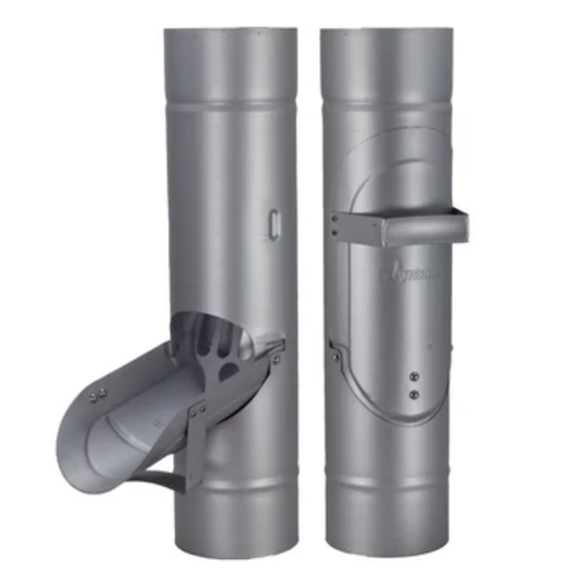 Inline Downspout Cleanouts for Painted Half-Round Gutters - 3" - Natural Gray Metallic
