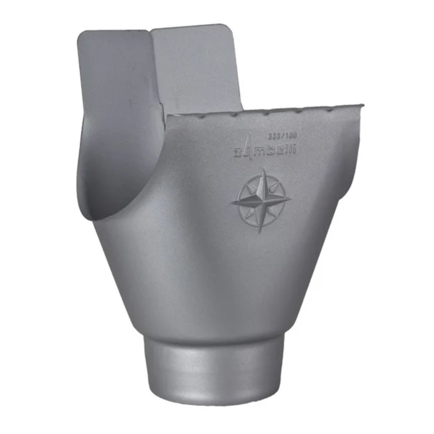 Downspout Star Drop Outlets for Painted Half-Round Gutters - 6” to 4" - Natural Gray Metallic