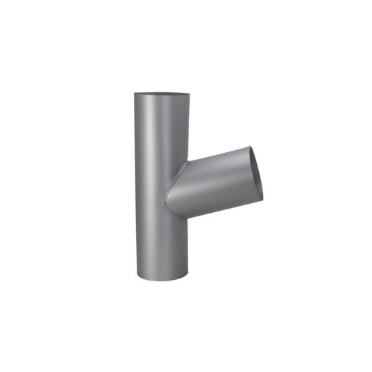 Downspout Y-Connectors for Painted Half-Round Gutters - 4” - Natural Gray Metallic