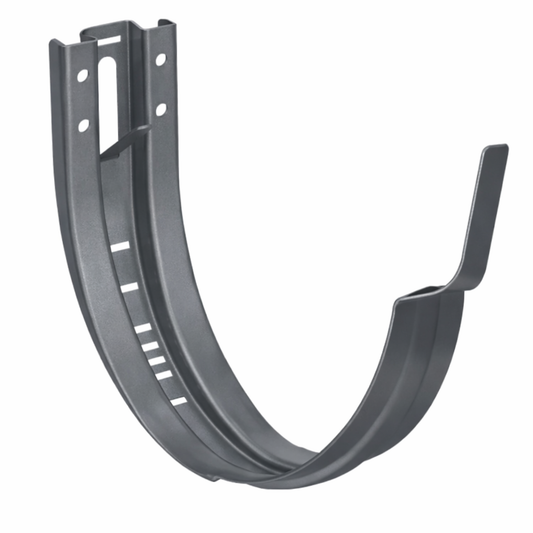 Adjustable Fascia Mount Gutter Hangers for Painted Half-Round Gutters - 5" - Natural Gray Metallic
