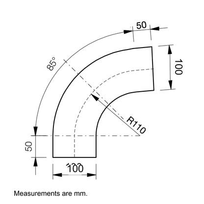 Nordic Steel 85° Elbow – 4" – White