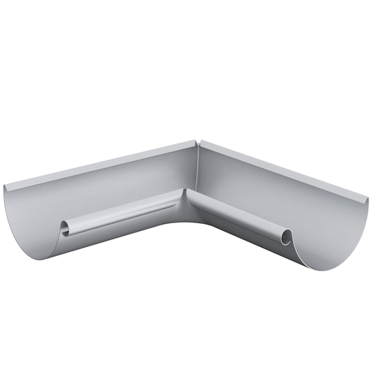 Nordic Steel 90° Inside Gutter Miter – 6" – Silver Metallic