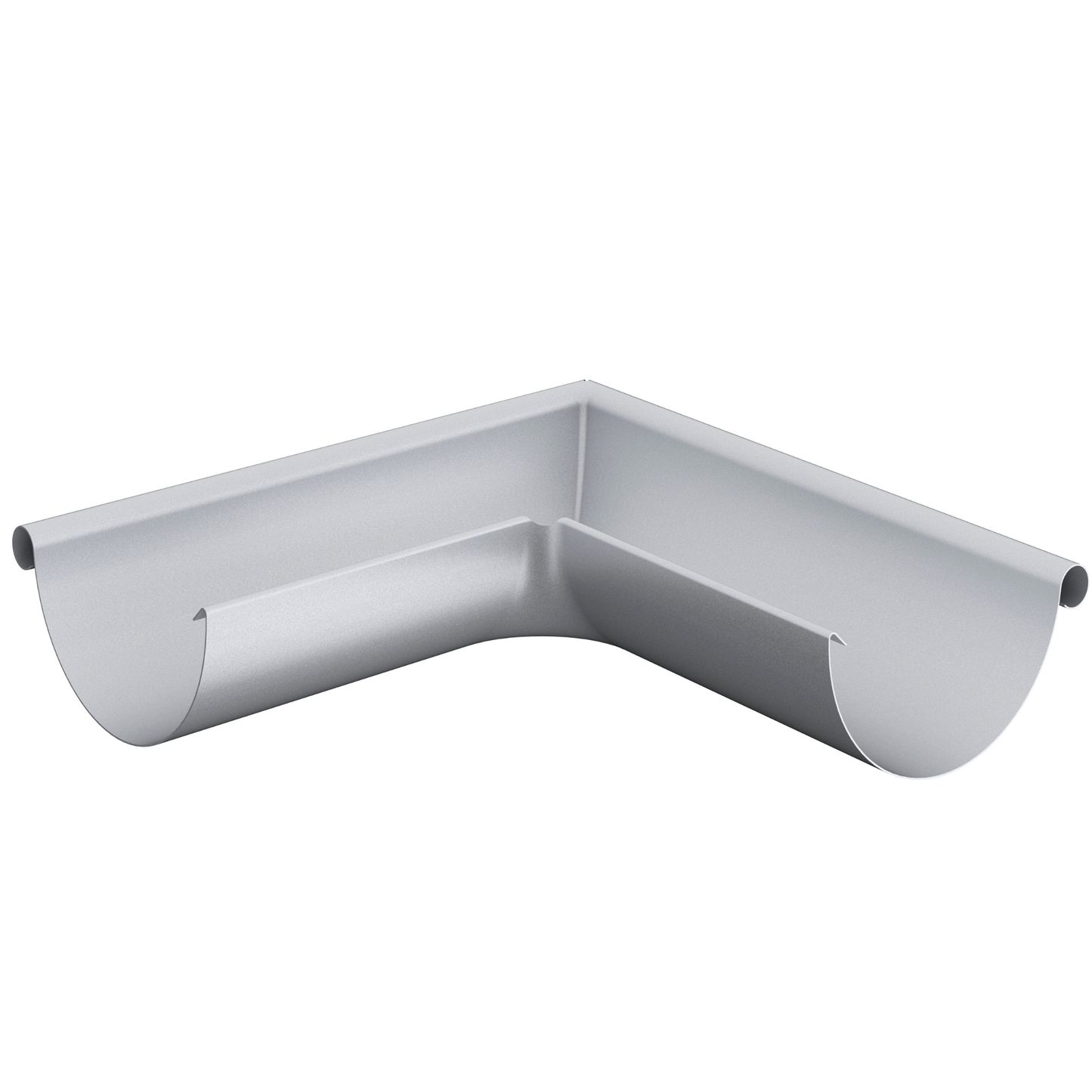 Nordic Steel 90° Outside Gutter Miter – 6" – Silver Metallic