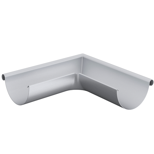 Nordic Steel 90° Outside Gutter Miter – 6" – Silver Metallic