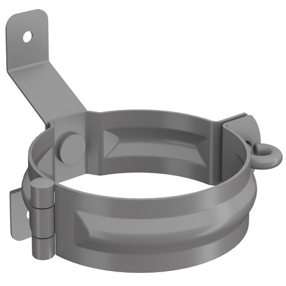 Nordic Steel Round Downspout Bracket – 4" – Silver Metallic