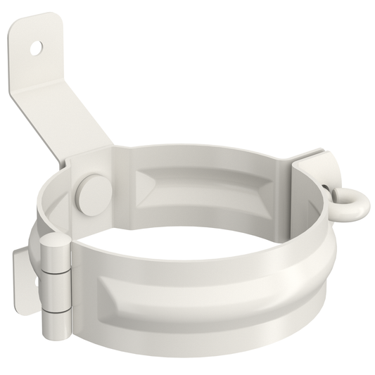 Nordic Steel Round Downspout Bracket – 4" – White