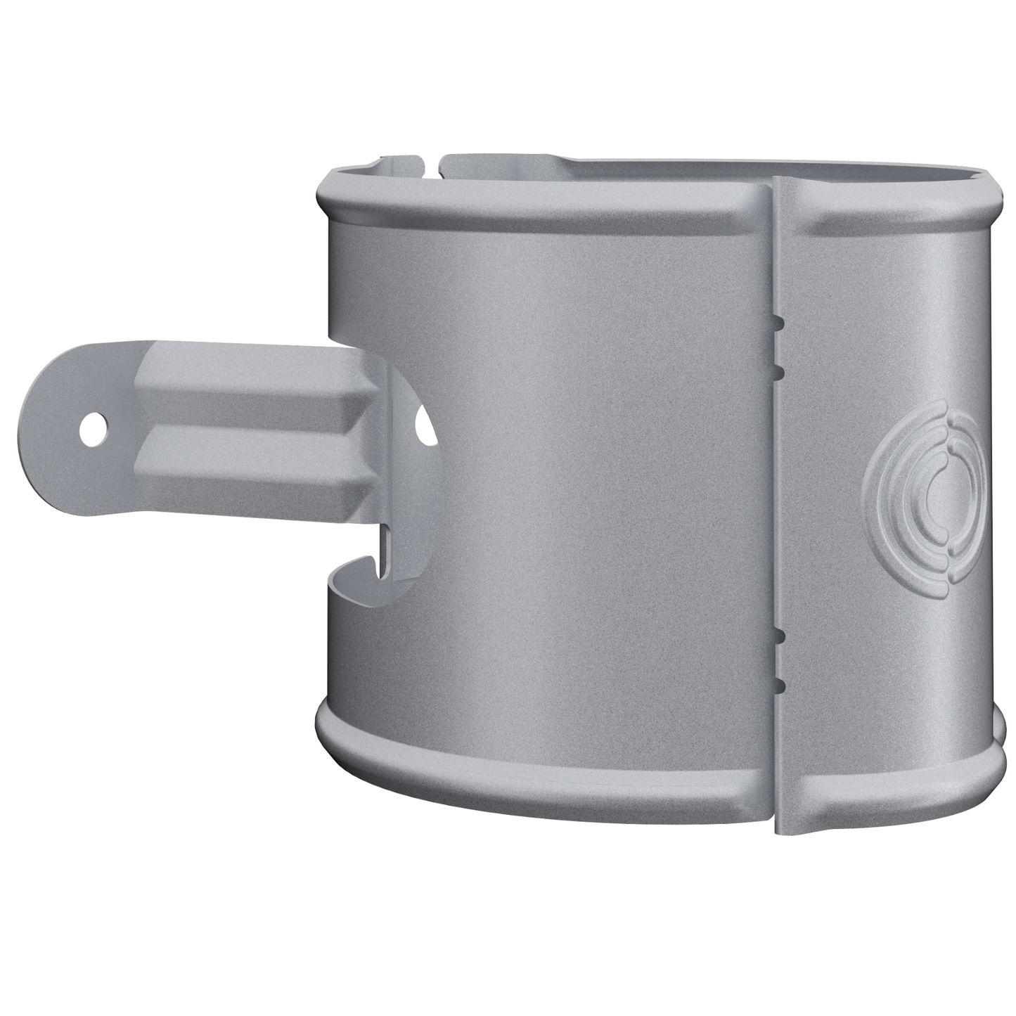 Nordic Steel Round Downspout Wide Bracket – 4" – Silver Metallic