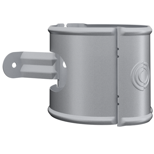 Nordic Steel Round Downspout Wide Bracket – 4" – Silver Metallic