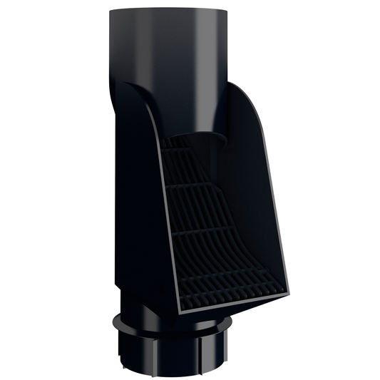 Nordic Steel Inline Downspout Cleanout Chute – 4" – Black