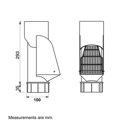 Nordic Steel Inline Downspout Cleanout Chute – 4" – Silver Metallic