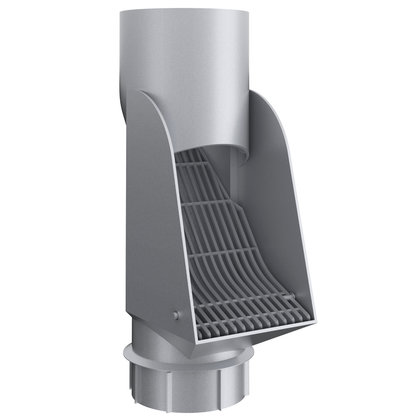 Nordic Steel Inline Downspout Cleanout Chute – 4" – Silver Metallic